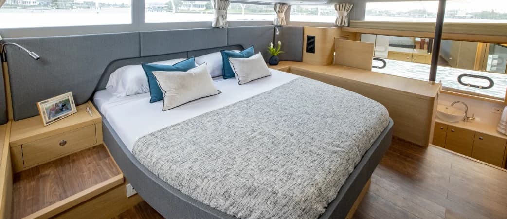 Owner’s cabin of the Aquila 54 Yacht