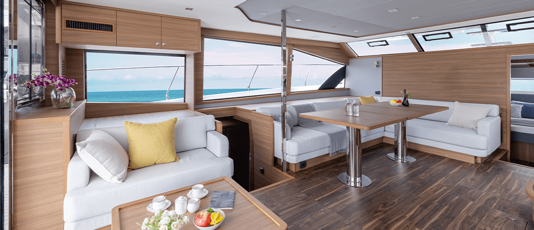 Salon of the Aquila 54 Yacht