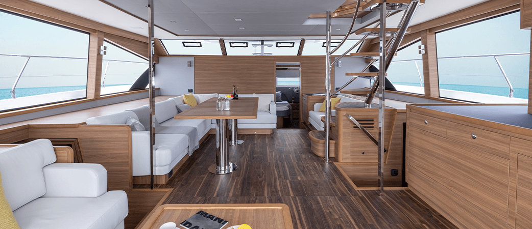 Salon of the Aquila 54 Yacht