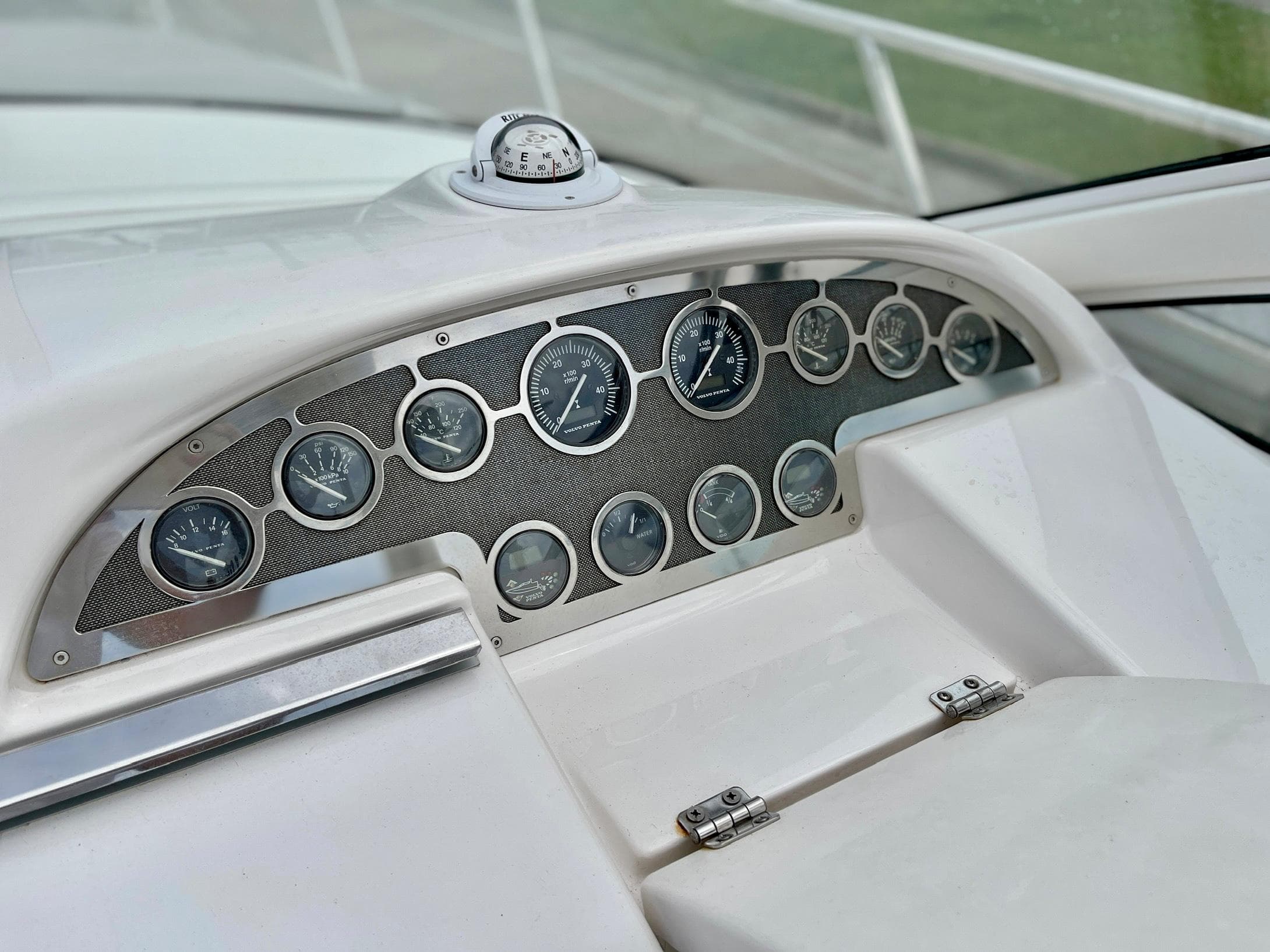 Dashboard of a 2003 Windy Bora 40 boat.