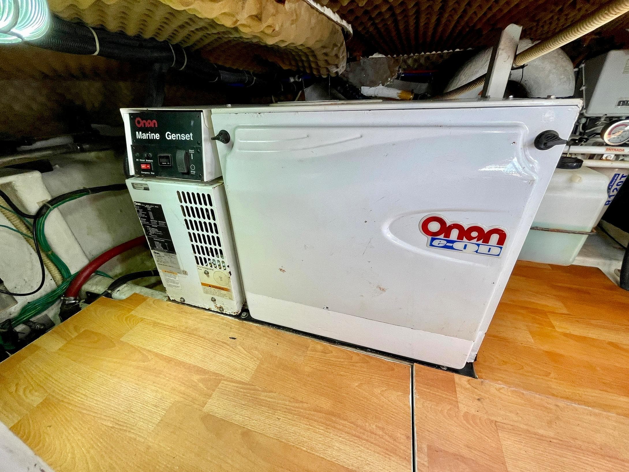 Onan Marine Genset in 2006 Genesis Boats 37 Flybridge engine room.