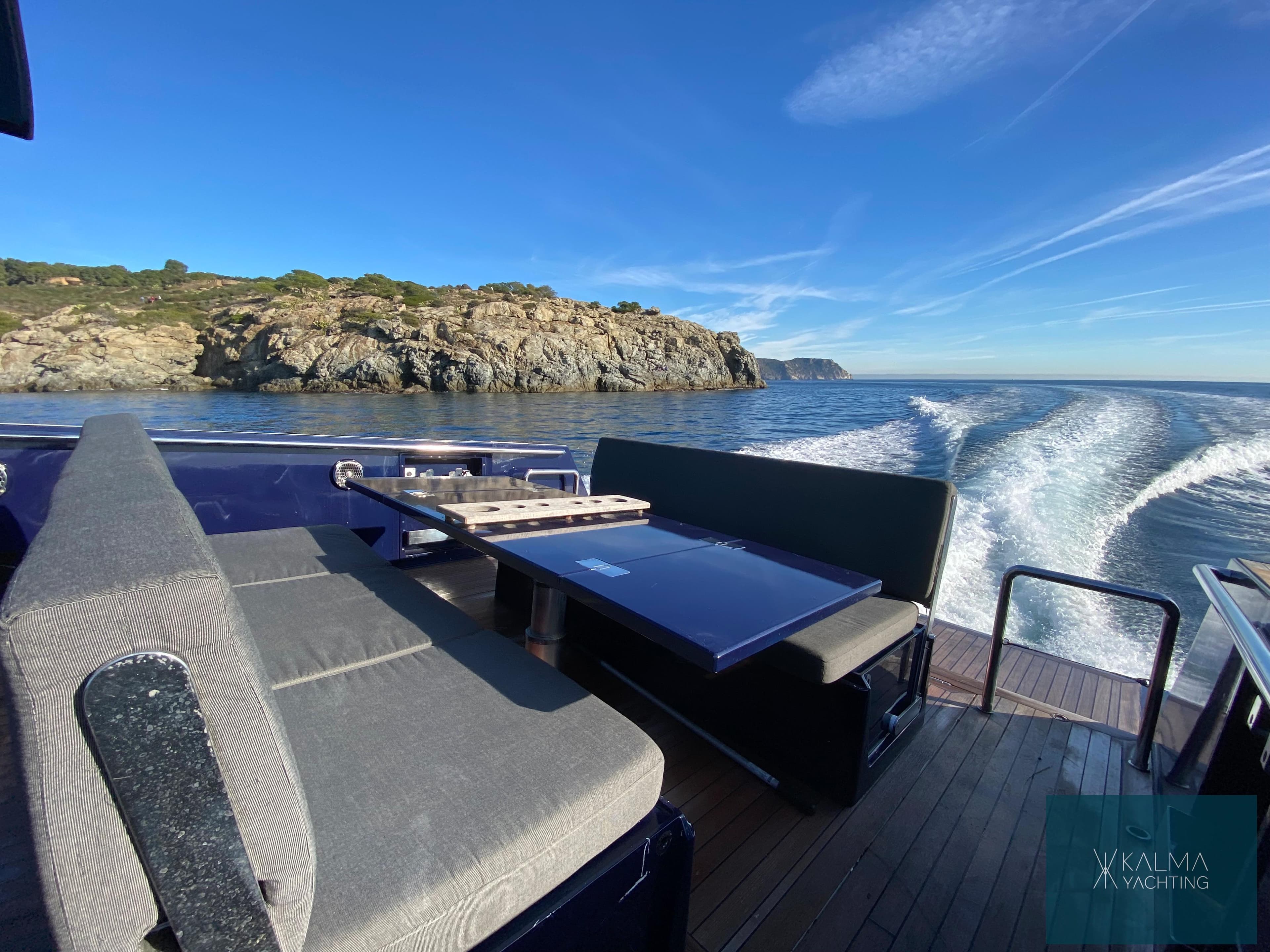 Fjord 40 Open Yacht from 2008 cruising on open sea.
