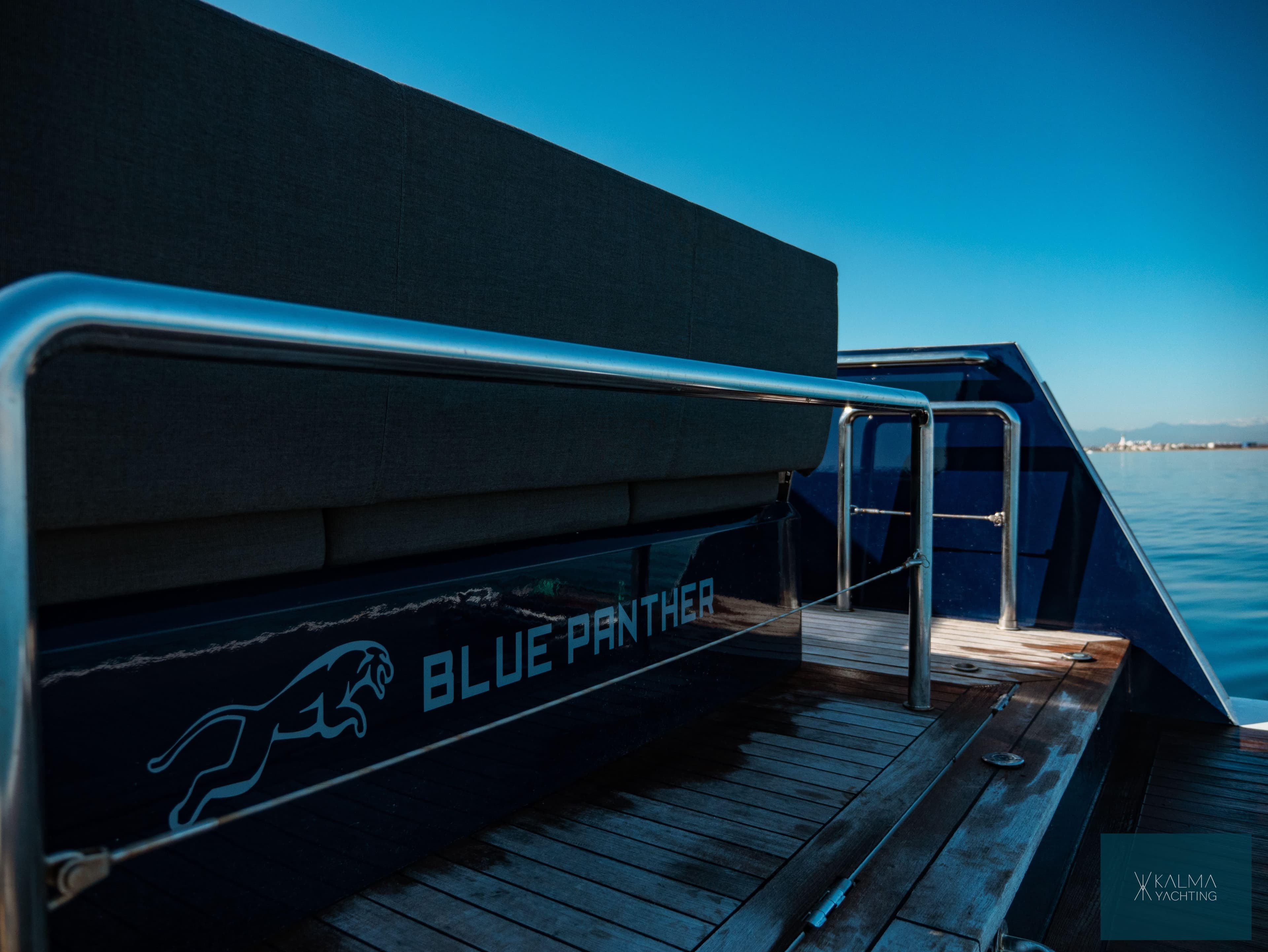 Fjord 40 Open Yacht 2008 with "Blue Panther" branding.