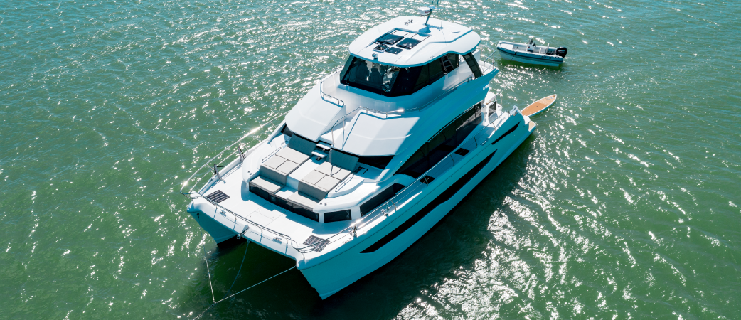 Aquila 54 Yacht seen from the air