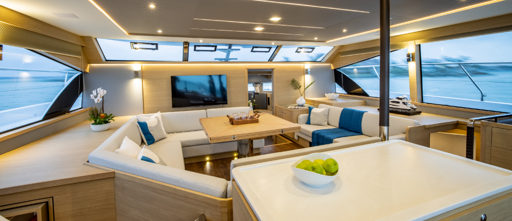 Salon of the Aquila 54 Yacht