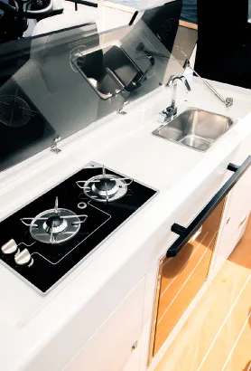 Kumbra 34 outdoor galley with hob and sink