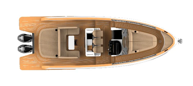 Kumbra 34 deck layout, outboard version