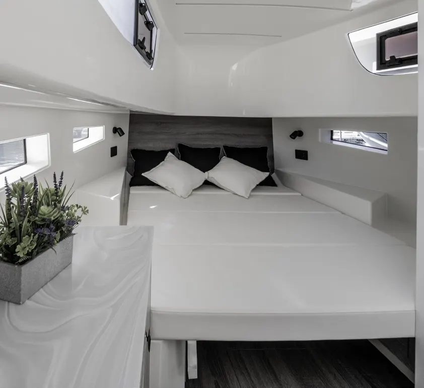 Convertible double bed inside the Kumbra 36