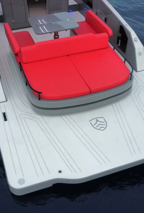 Kumbra 36 XL swim platform and aft sundeck